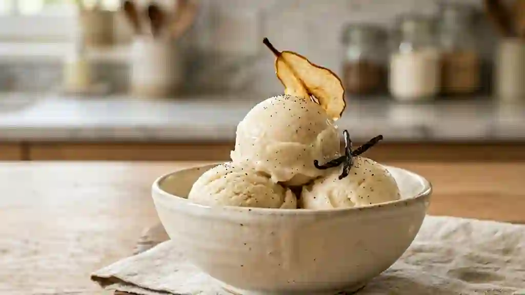 Sorbet poire à la vanille onctueux - Photo de présentation