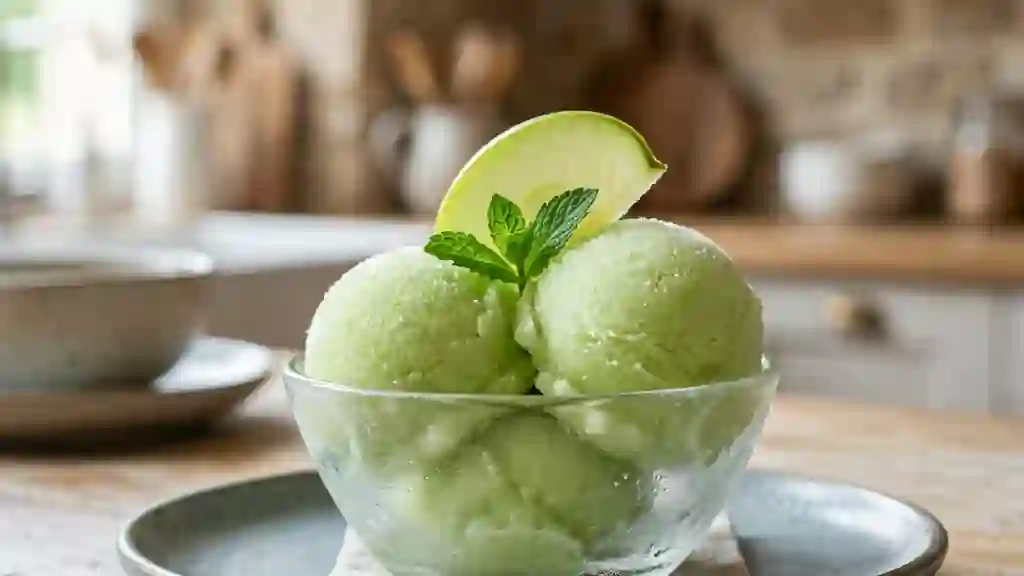 Sorbet Pomme Verte Givré et Acidulé - Photo de présentation