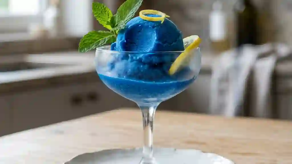 Sorbet Bleu Électrique au Curaçao - Photo de présentation