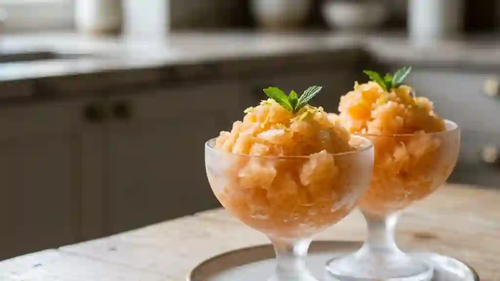 Sorbet givré au melon et citron - Photo de présentation