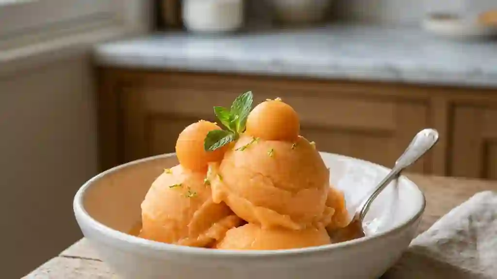 Sorbet au melon givré et fondant - Photo de présentation