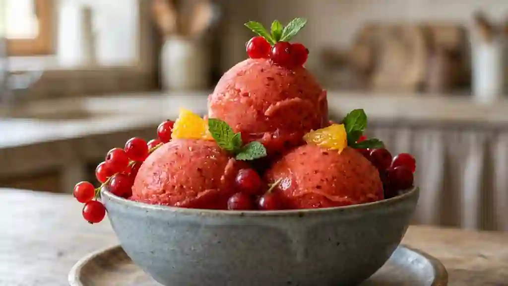 Sorbet Givré Groseille et Orange Sanguine - Photo de présentation
