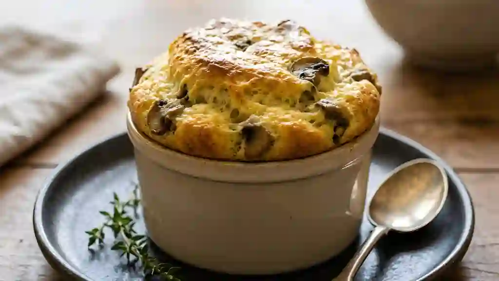 Soufflé aérien aux champignons de Paris - Photo de présentation
