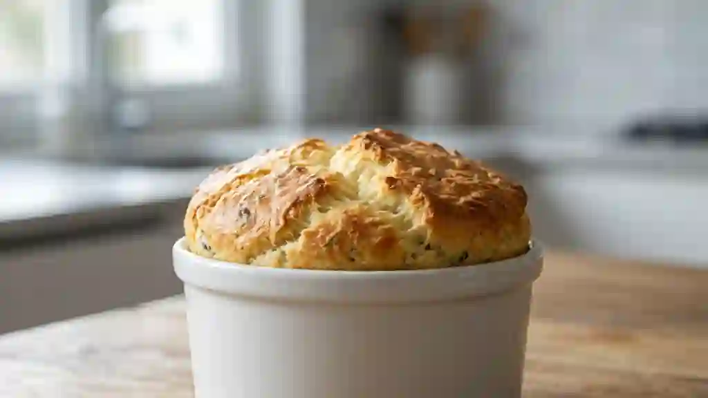 Soufflé aérien au bleu fondant - Photo de présentation