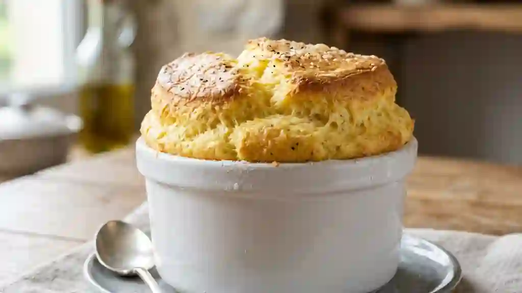 Soufflé au fromage aérien et léger - Photo de présentation