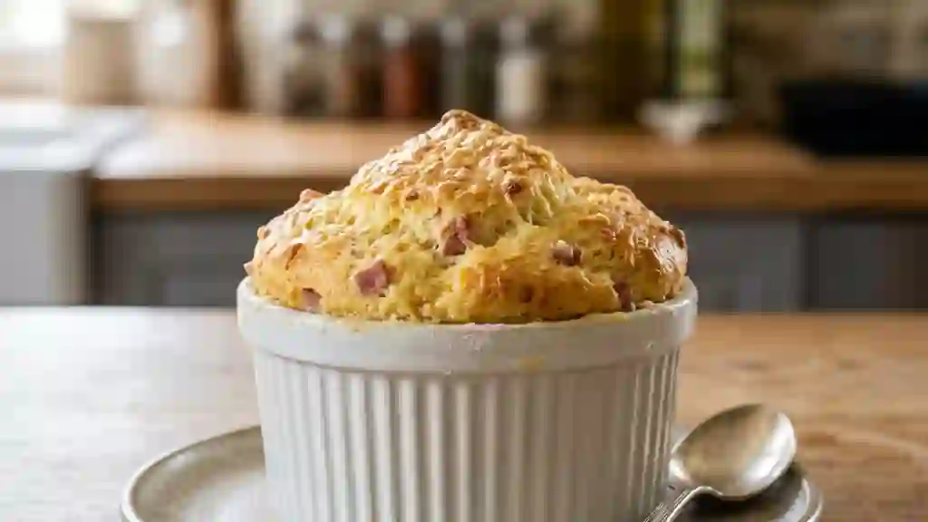 Soufflé au jambon aérien parfumé au Cognac - Photo de présentation
