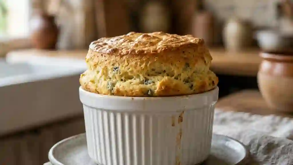 Soufflé au Roquefort aérien et fondant - Photo de présentation