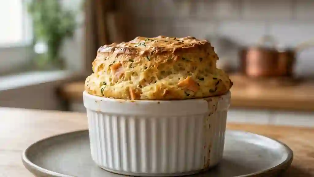 Soufflé au saumon fondant et aérien - Photo de présentation