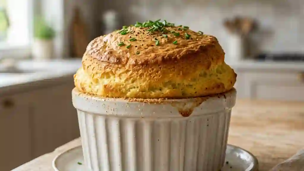 Soufflé de purée au fromage ultra-moelleux - Photo de présentation