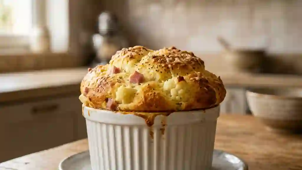 Soufflé Aérien au Chou-fleur et Jambon - Photo de présentation
