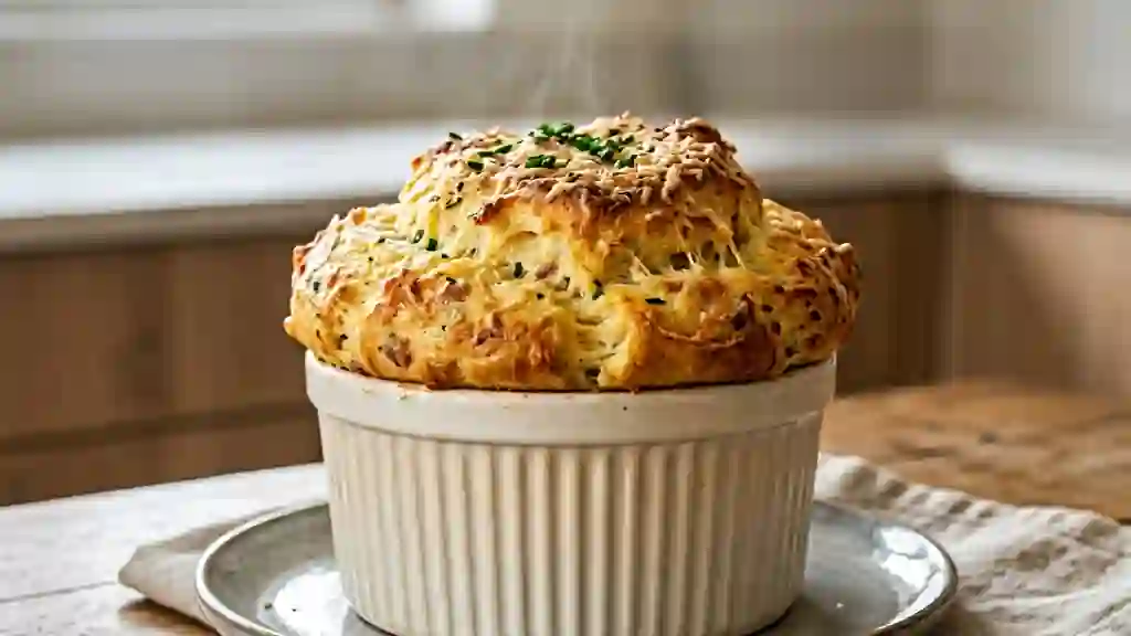 Soufflé au jambon aérien et fondant - Photo de présentation