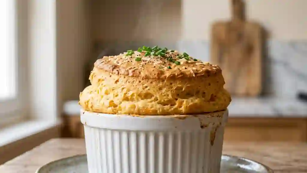 Soufflé aérien au pâtisson et fromage - Photo de présentation