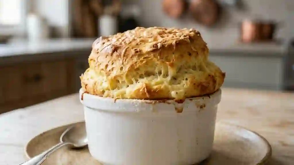 Soufflé aérien Mozzarella et Emmental - Photo de présentation