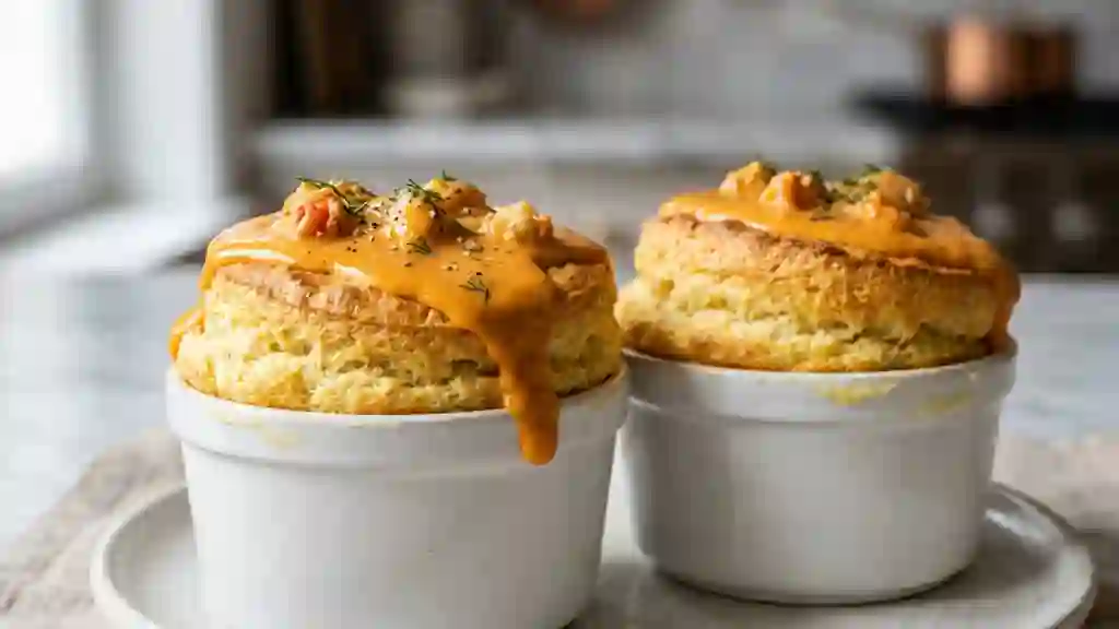 Soufflés de sole aériens, sauce Nantua - Photo de présentation