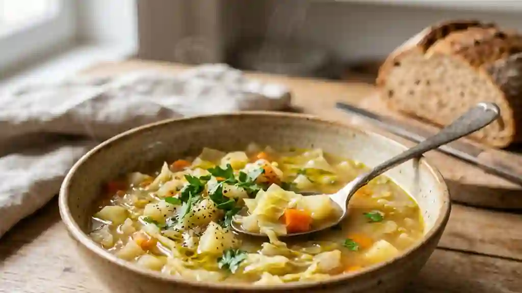 Soupe au chou fondante et rustique - Photo de présentation