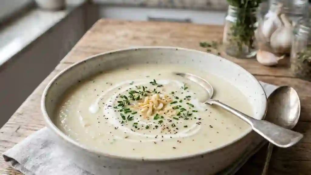 Velouté crémeux à l'ail doux - Photo de présentation