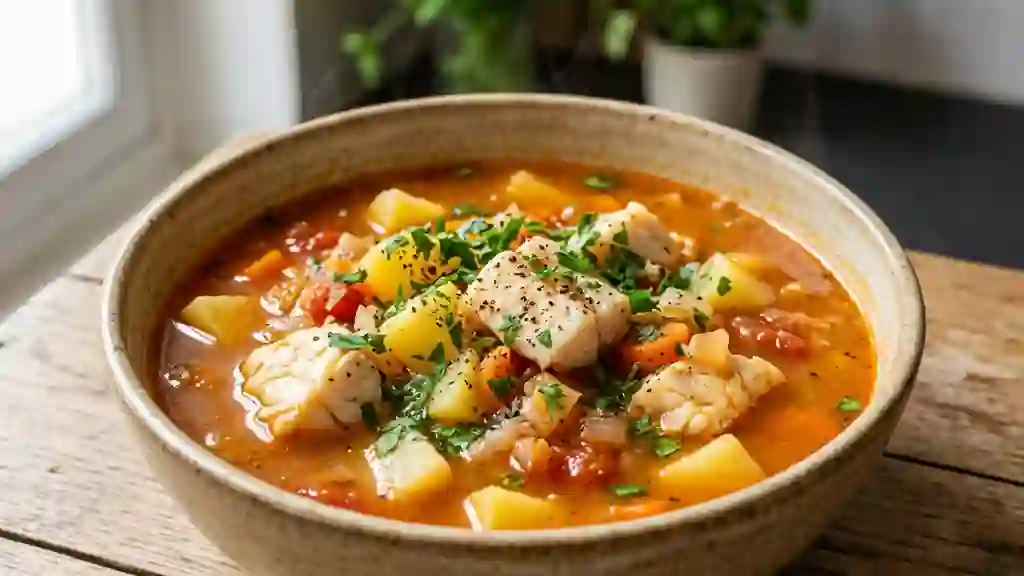 Soupe de poisson bulgare fondante au paprika - Photo de présentation