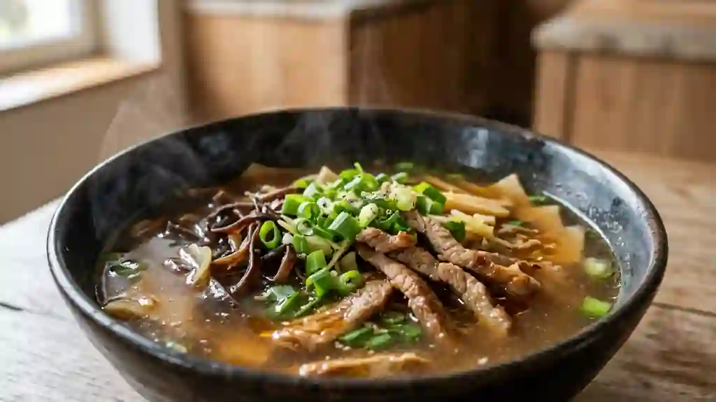 Soupe chinoise au porc et gingembre - Photo de présentation