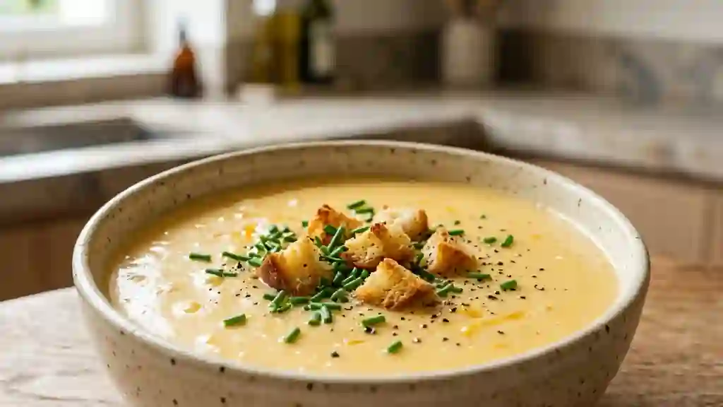 Velouté onctueux au Cheddar et Brie fondu - Photo de présentation