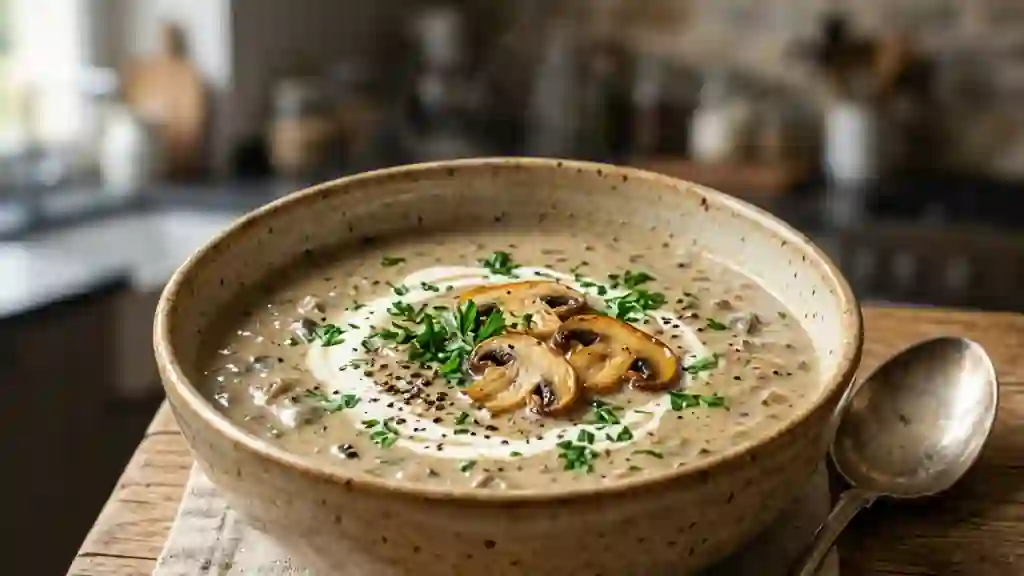 Velouté onctueux aux champignons de Paris - Photo de présentation