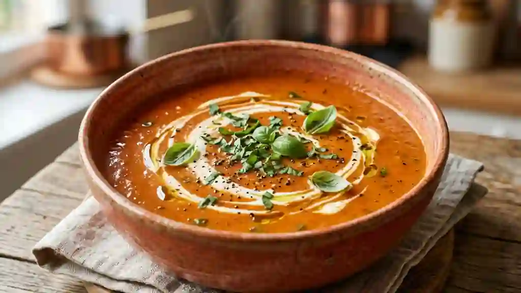 Velouté de Tomates Soyeux au Basilic - Photo de présentation