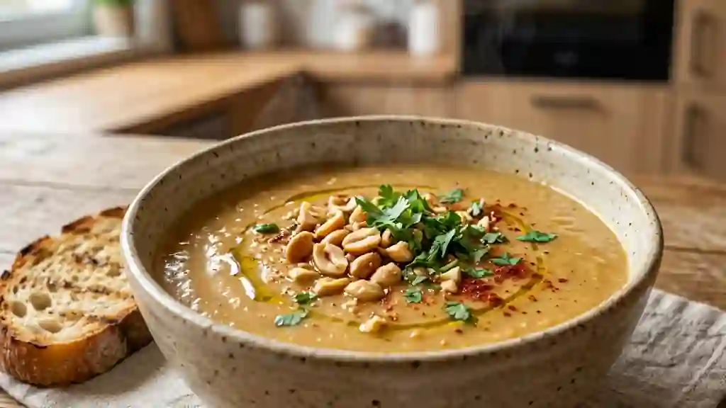 Velouté de cacahuètes péruvien au piment doux - Photo de présentation