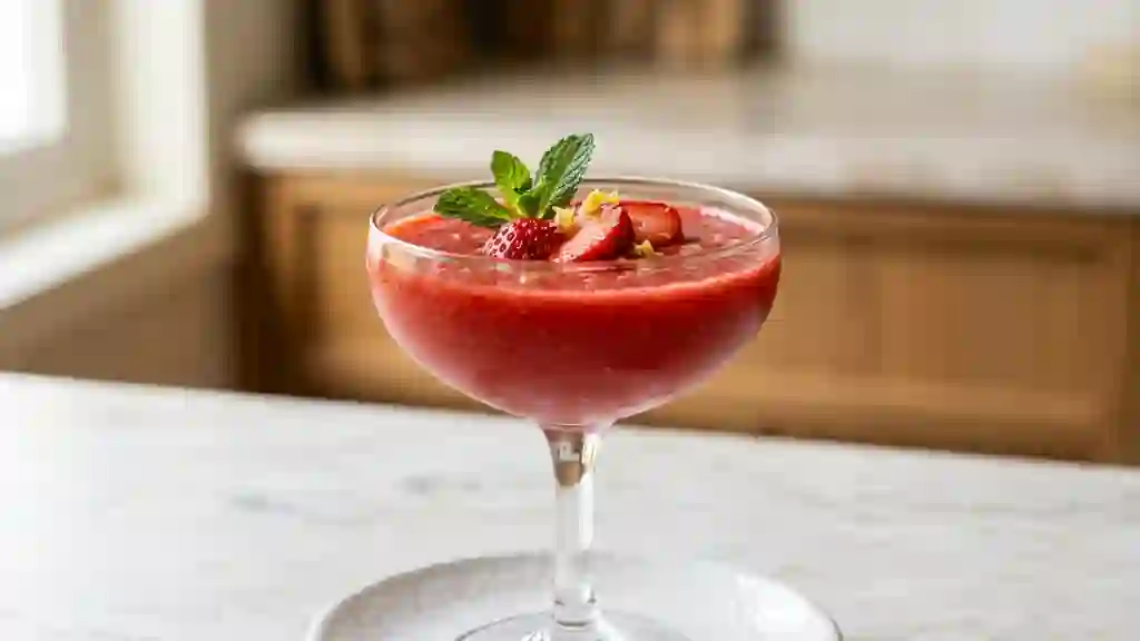 Soupe de fraises fraîches au citron - Photo de présentation