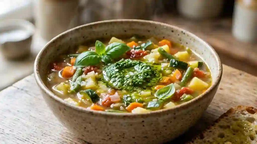 Soupe au Pistou Fondante et Basilic Frais - Photo de présentation