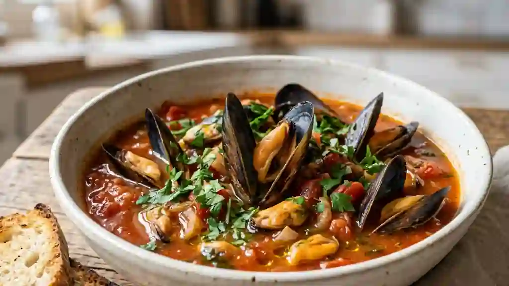 Zuppa di Cozze : Moules charnues à la tomate - Photo de présentation