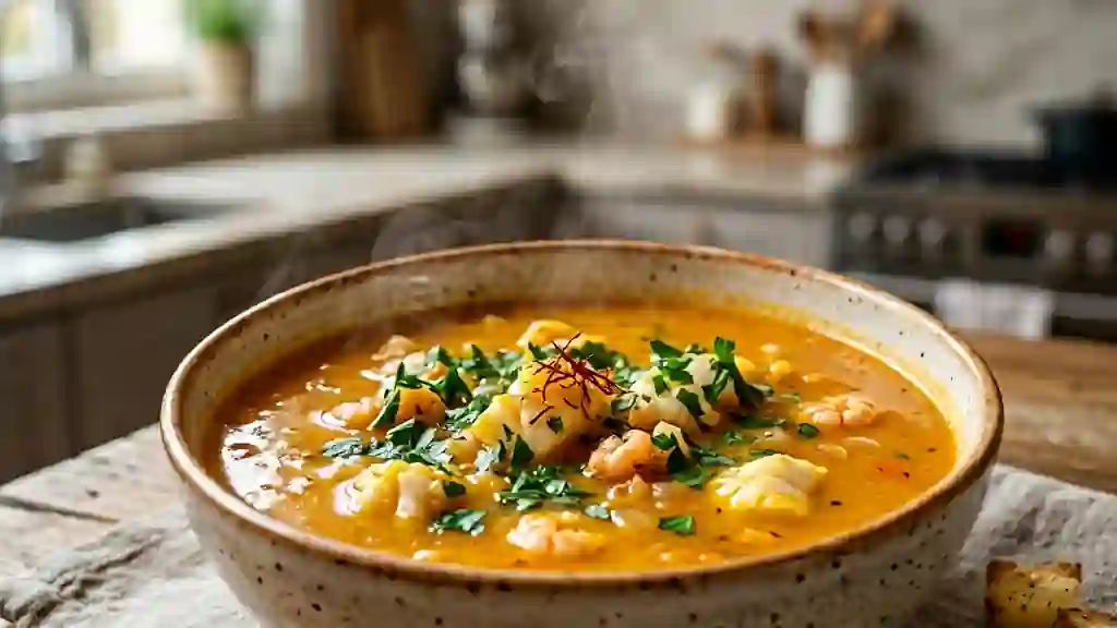 Soupe marine safranée et onctueuse - Photo de présentation