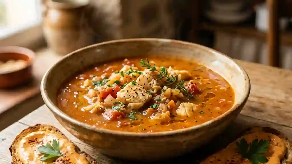 Soupe de poissons onctueuse au bouquet provençal - Photo de présentation