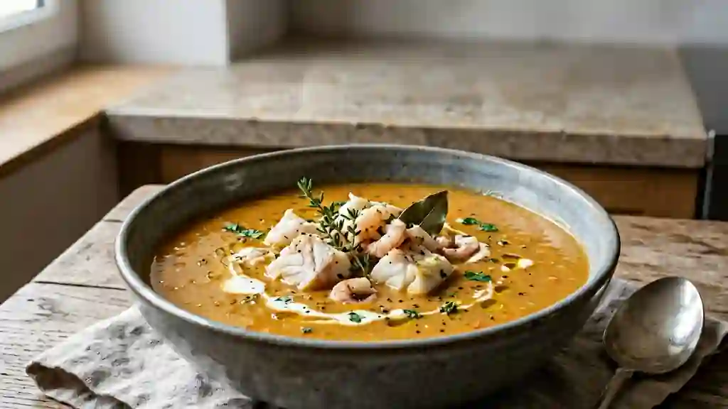 Velouté de poissons de Loire et crevettes - Photo de présentation