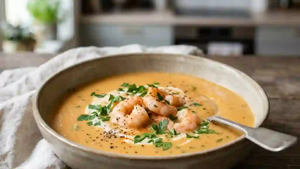 Velouté onctueux de scampis au paprika - Photo de présentation