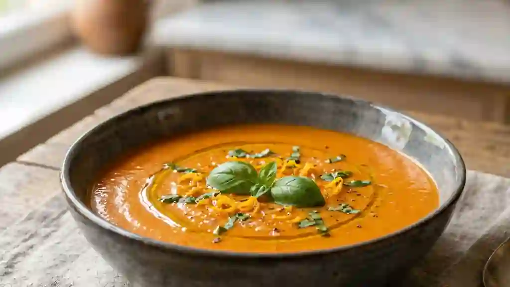 Velouté de tomate acidulé à l'orange - Photo de présentation