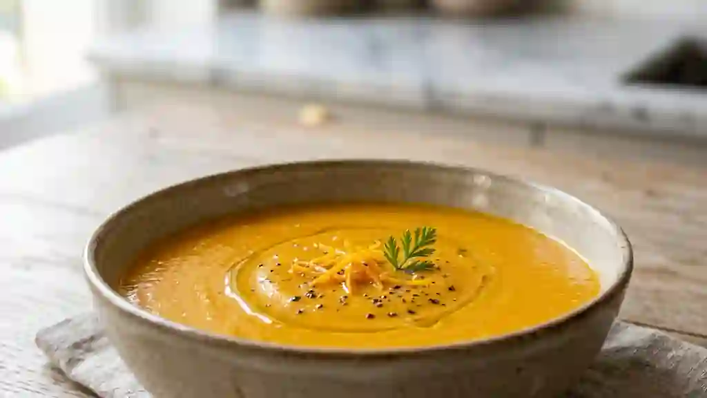 Velouté Orange-Carotte au Gingembre Frais - Photo de présentation