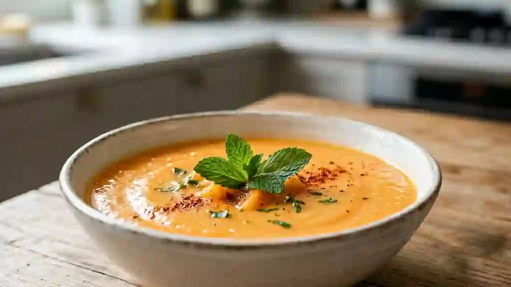 Soupe de melon givrée au piment doux - Photo de présentation