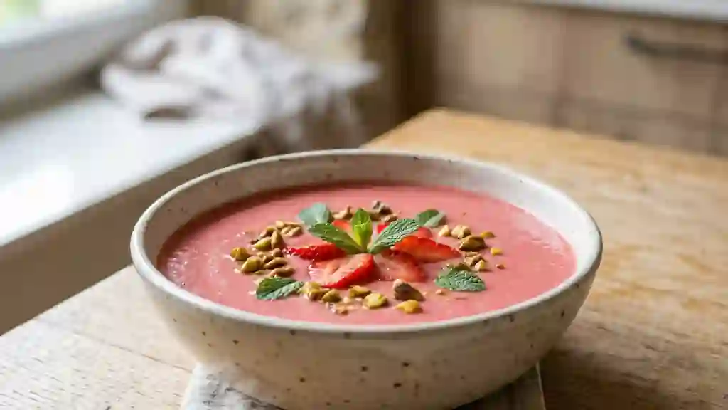 Velouté Fraise Pistache à la Menthe Fraîche - Photo de présentation