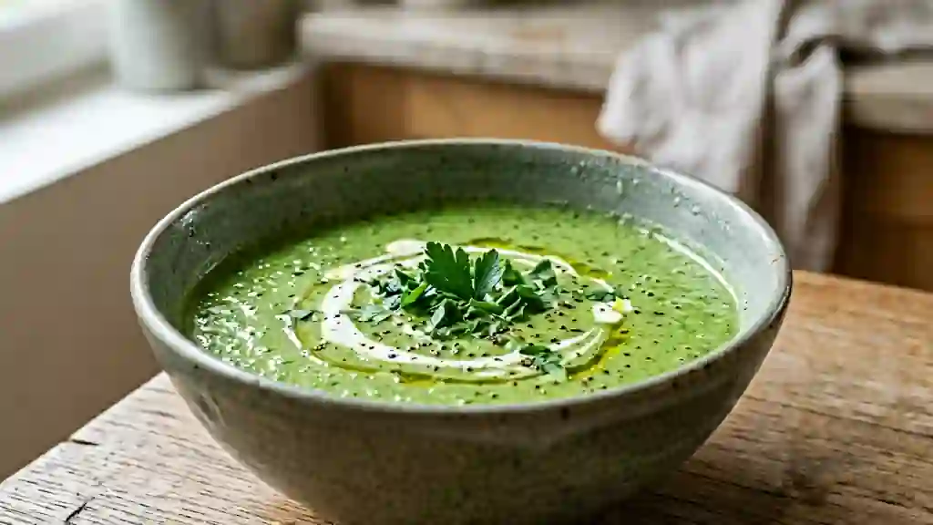 Velouté de Persil Glacé au Fondant de Crème - Photo de présentation