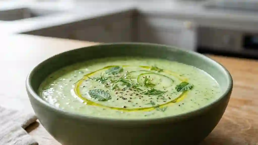 Velouté glacé concombre et menthe fraîche - Photo de présentation
