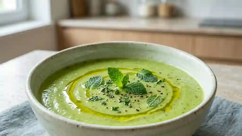 Velouté frappé courgette et menthe - Photo de présentation