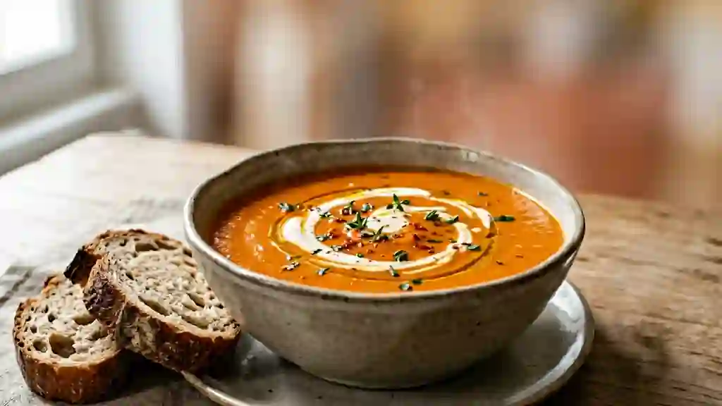 Velouté de poivrons rouges onctueux - Photo de présentation
