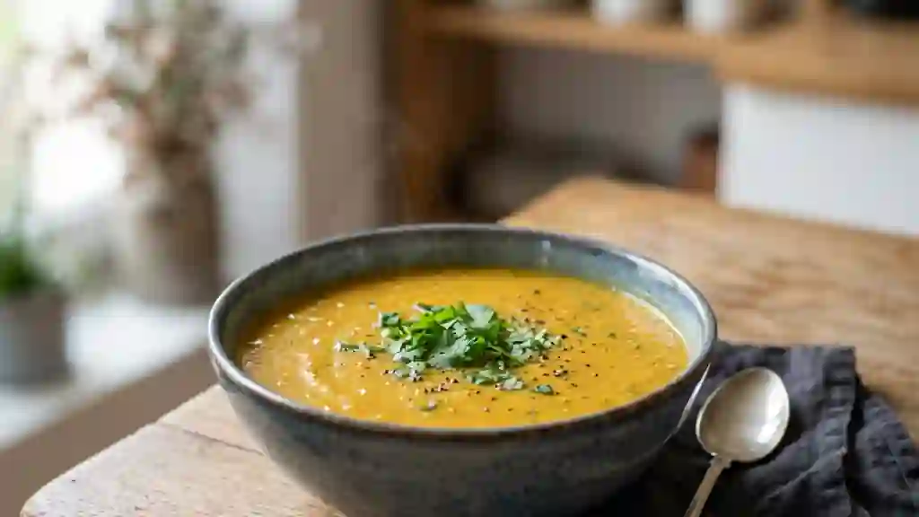 Velouté Indien aux Lentilles Corail et Curry - Photo de présentation