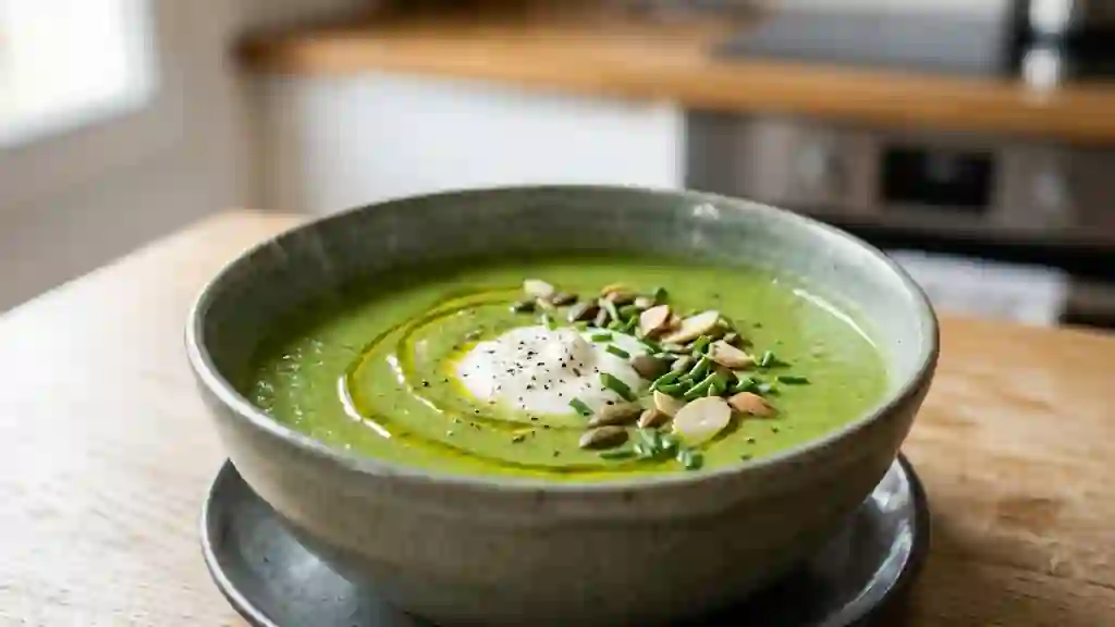 Velouté de brocolis onctueux à la vapeur - Photo de présentation