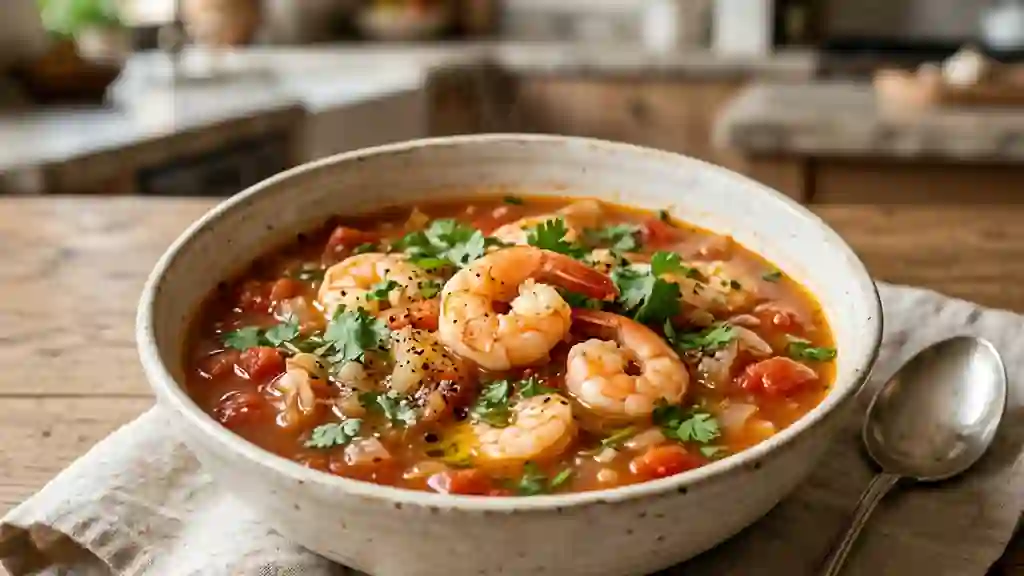 Ojja de crevettes pimentée à la coriandre - Photo de présentation