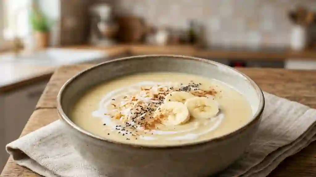 Velouté onctueux banane et coco aux épices - Photo de présentation