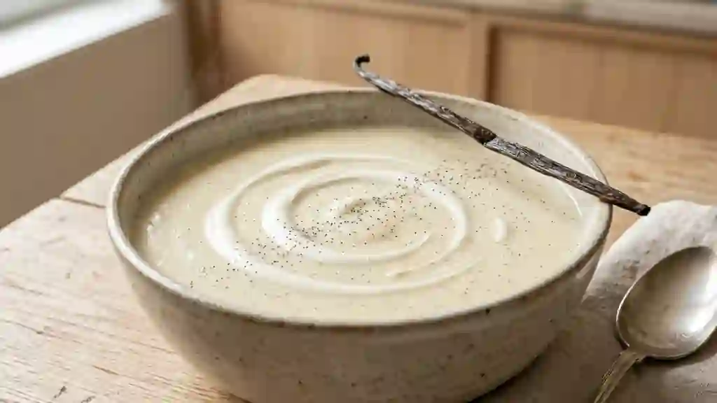 Crème soyeuse à la vanille infusée - Photo de présentation