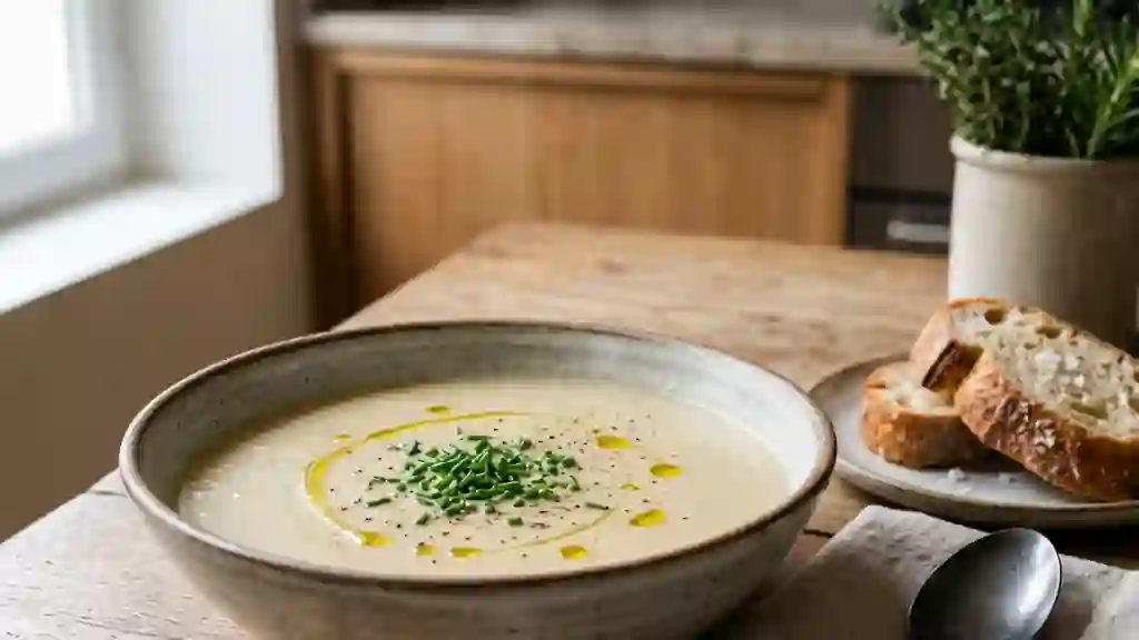 Velouté onctueux à l'ail et pommes de terre - Photo de présentation