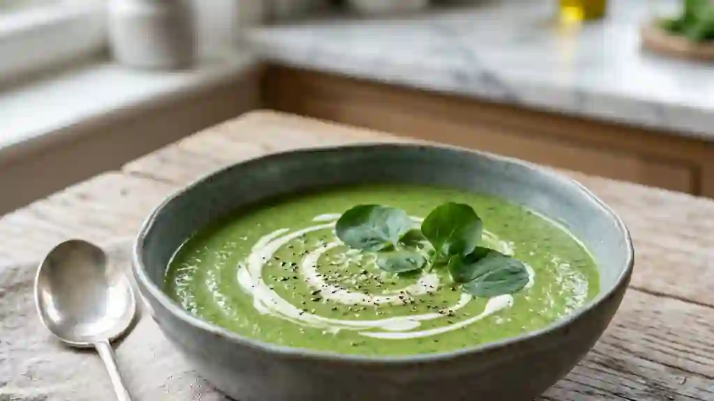 Velouté de cresson soyeux et poivré - Photo de présentation