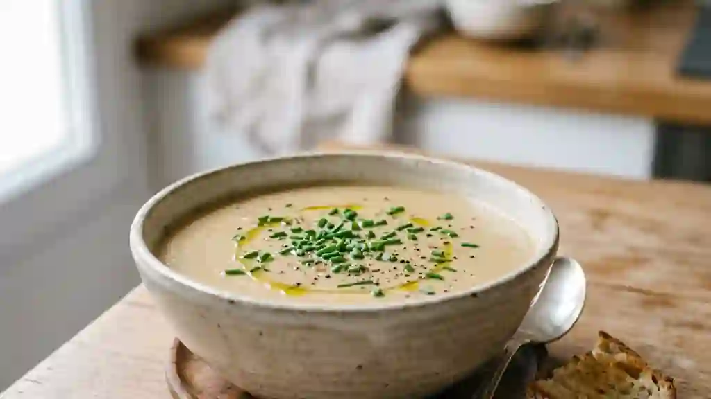Velouté de soja onctueux à la ciboulette - Photo de présentation