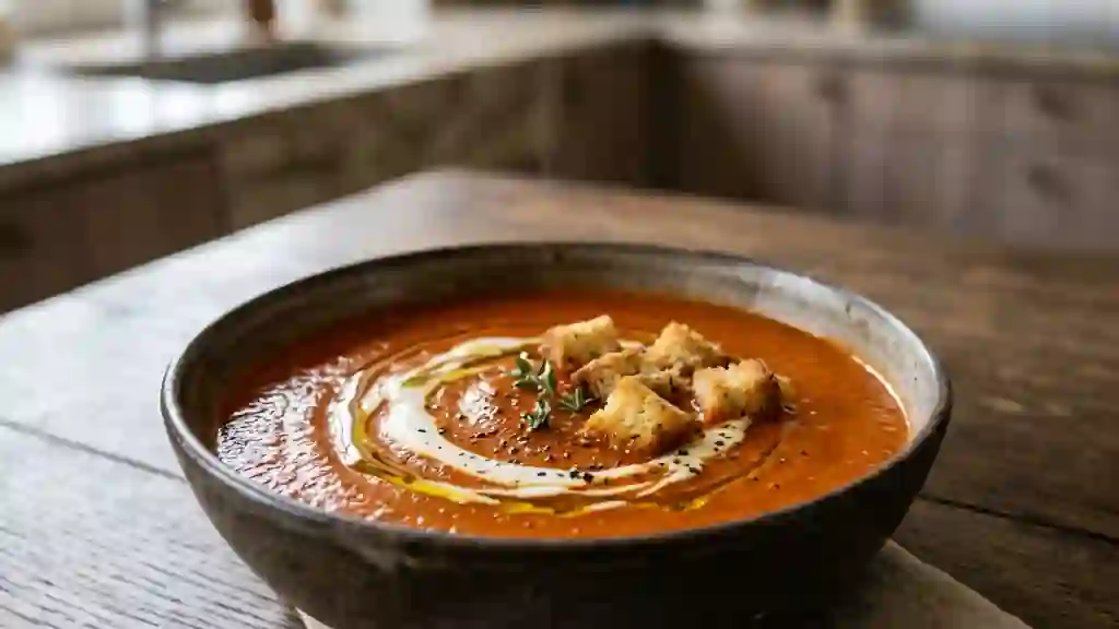 Velouté de poivrons rouges rôtis et paprika - Photo de présentation